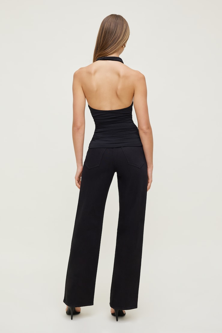 Heidi High Rise Wide Leg Jeans Dark Black large