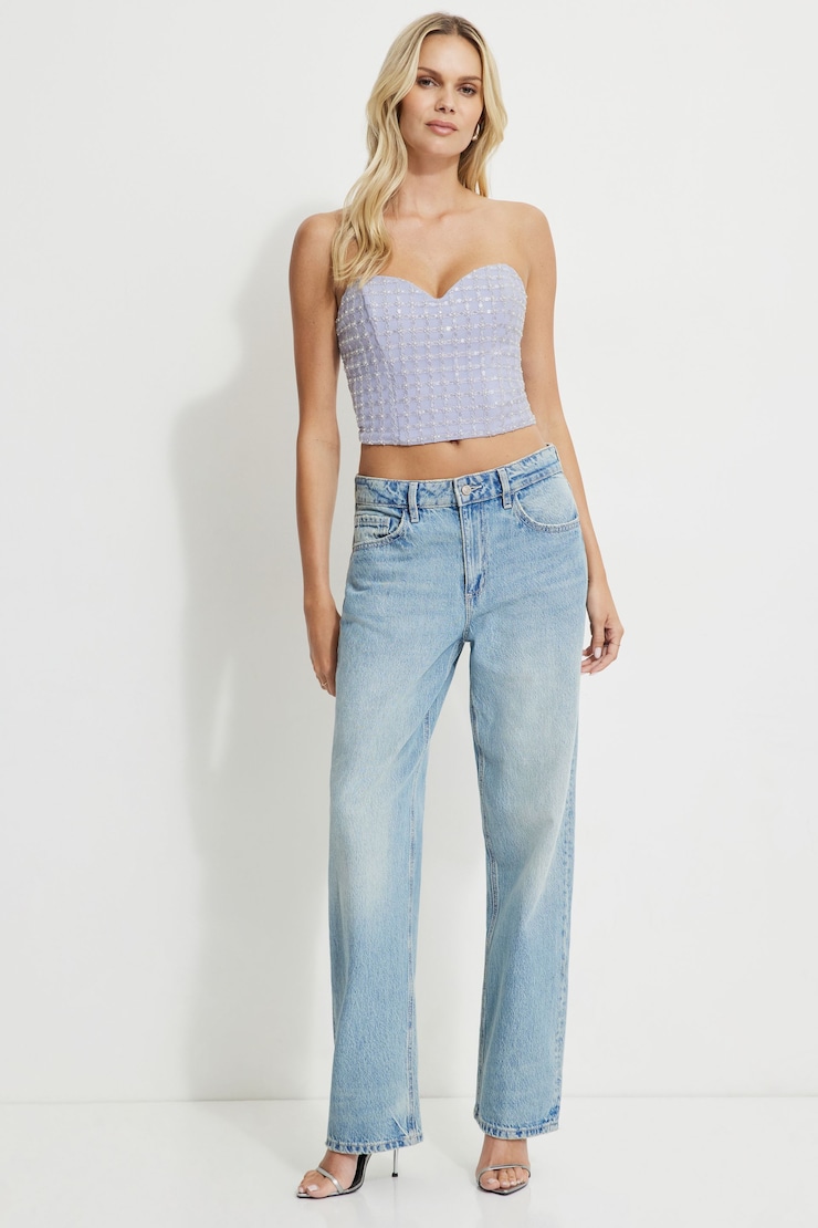 Beaded Pearl Corset Top Cosmic Sky large