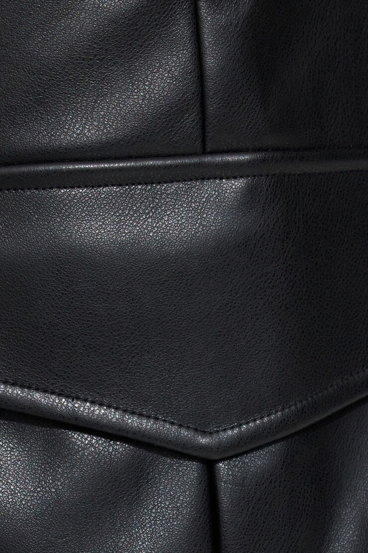Faux Leather Cargo Pant, Jet Black, large