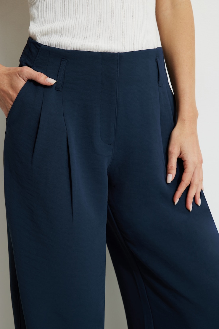 Jourdan Mid Rise Wide Leg Pants Navy Blazer large