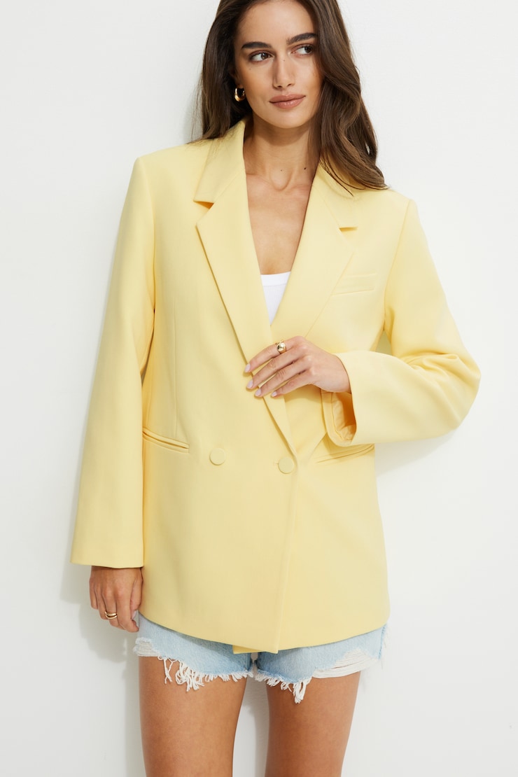 Noa Oversized Blazer Double Cream Yellow large
