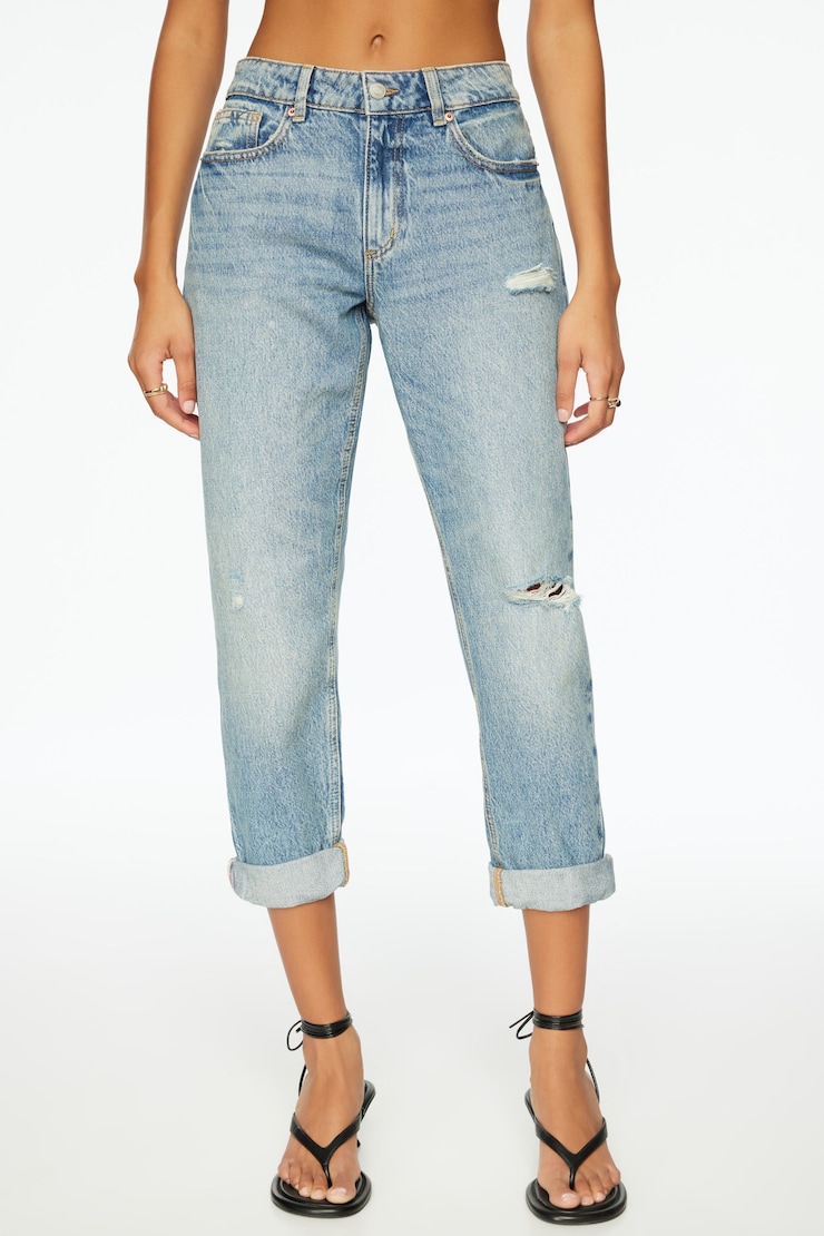 Devyn Low-Rise Boyfriend Jeans Runaway - Indigo Medium large