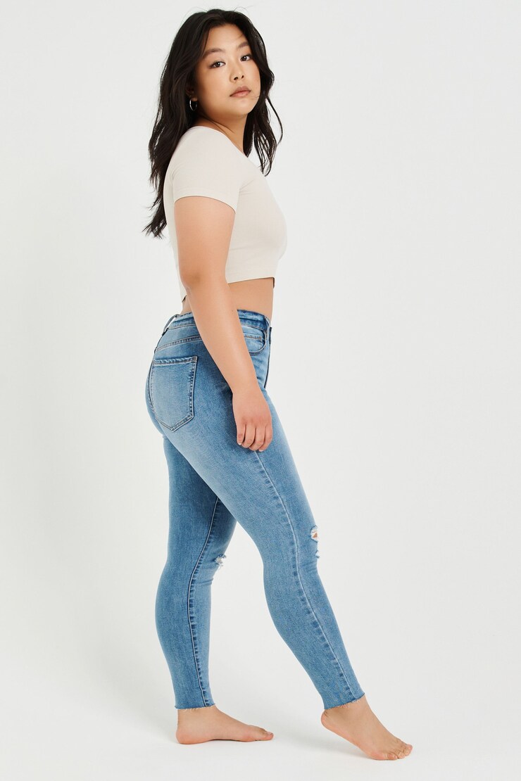 High Rise Jeggings - Elysian Blue, Elysian Blue, large