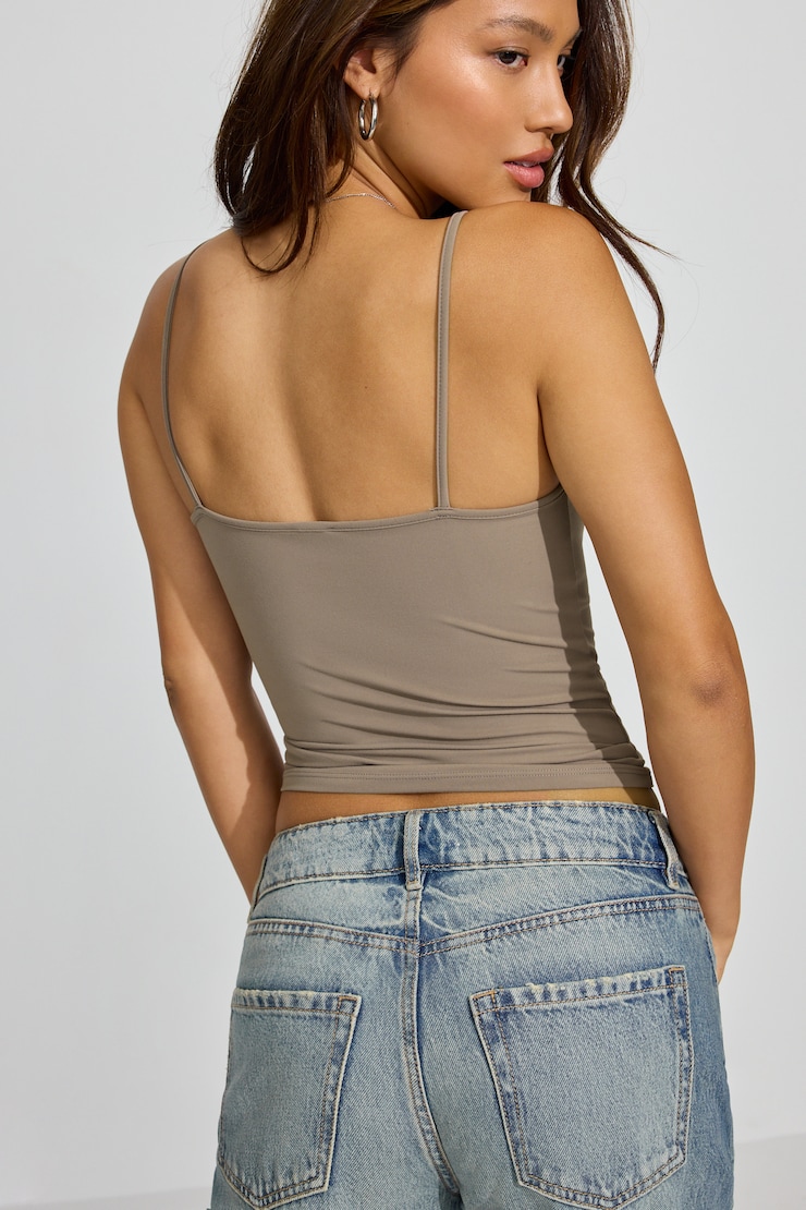Sleek Scoop Cami Top, Toasted Taupe, large