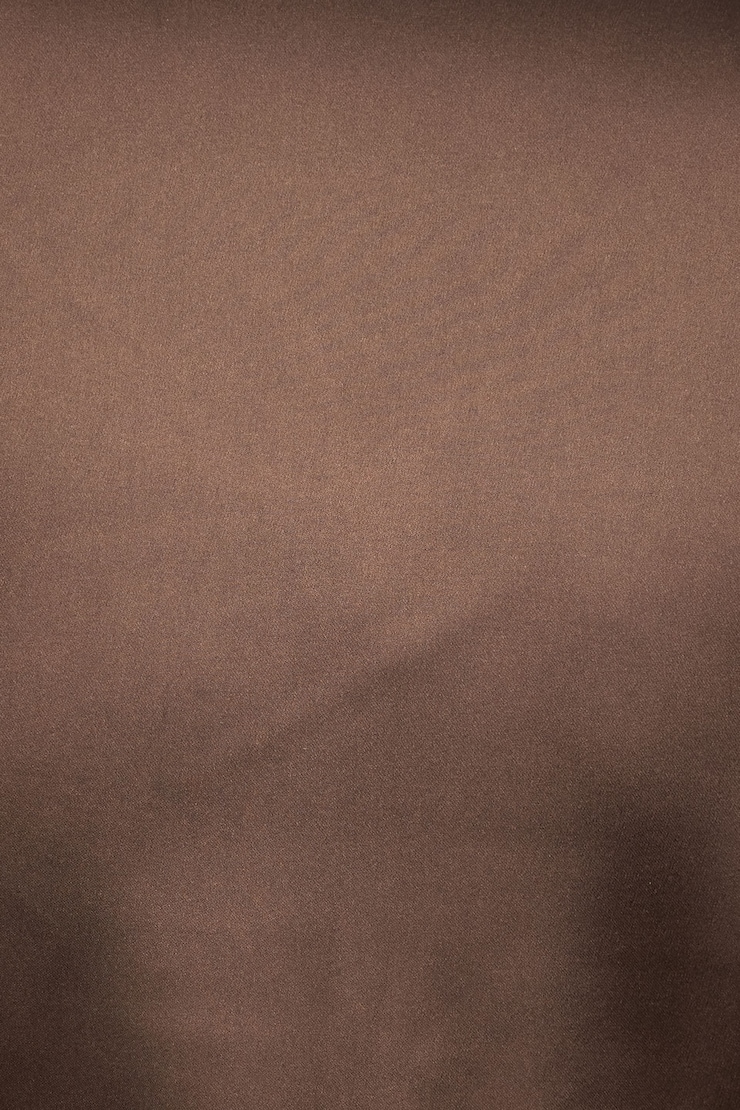Notch Lapel Satin Shirt  French Roast Brown large