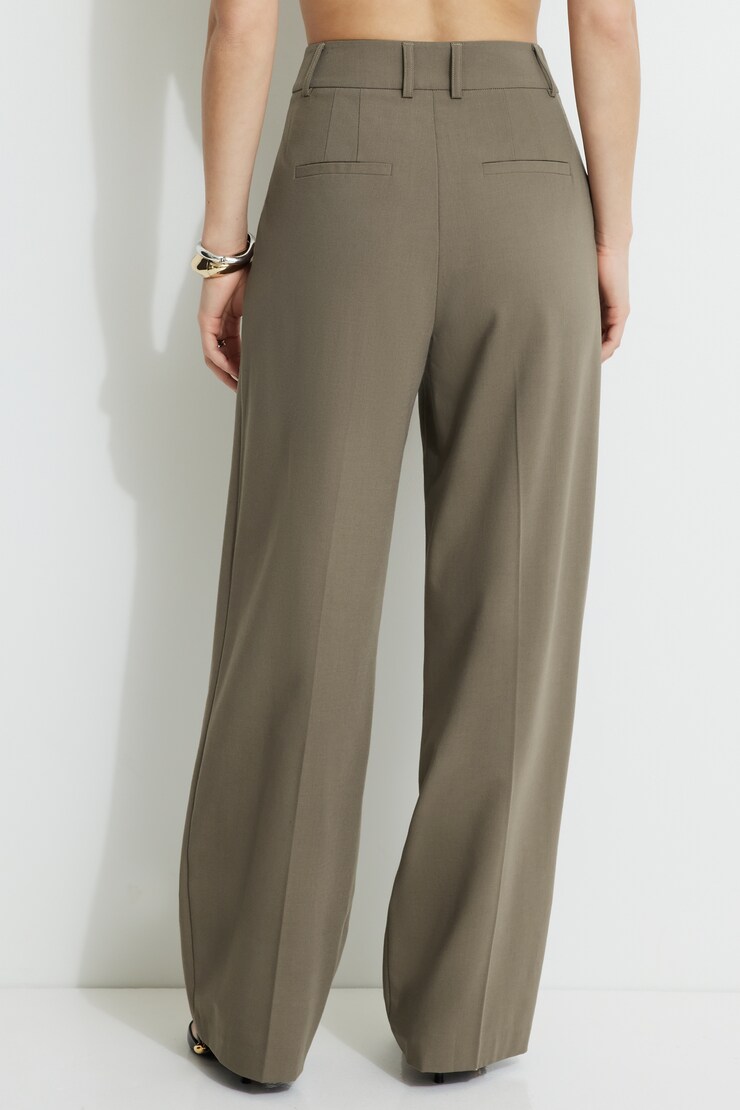 Sofia Pleated Straight Pants Northwood Khaki large