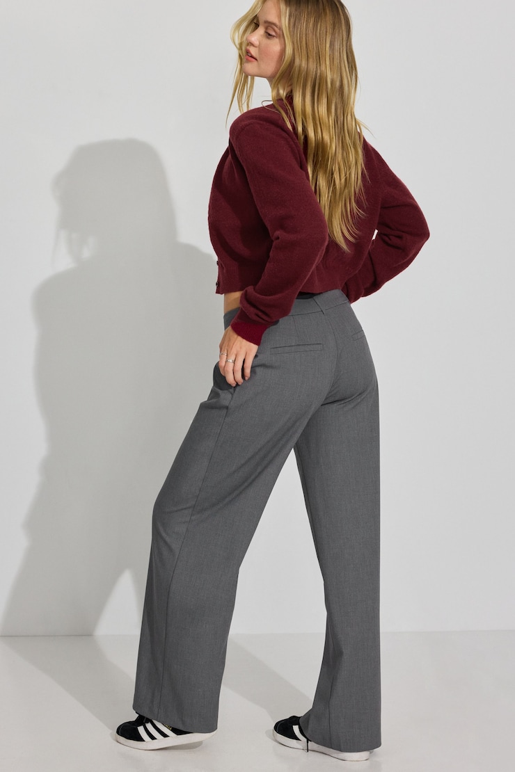 Low Rise Relaxed Trousers, Medium Grey Melange, large