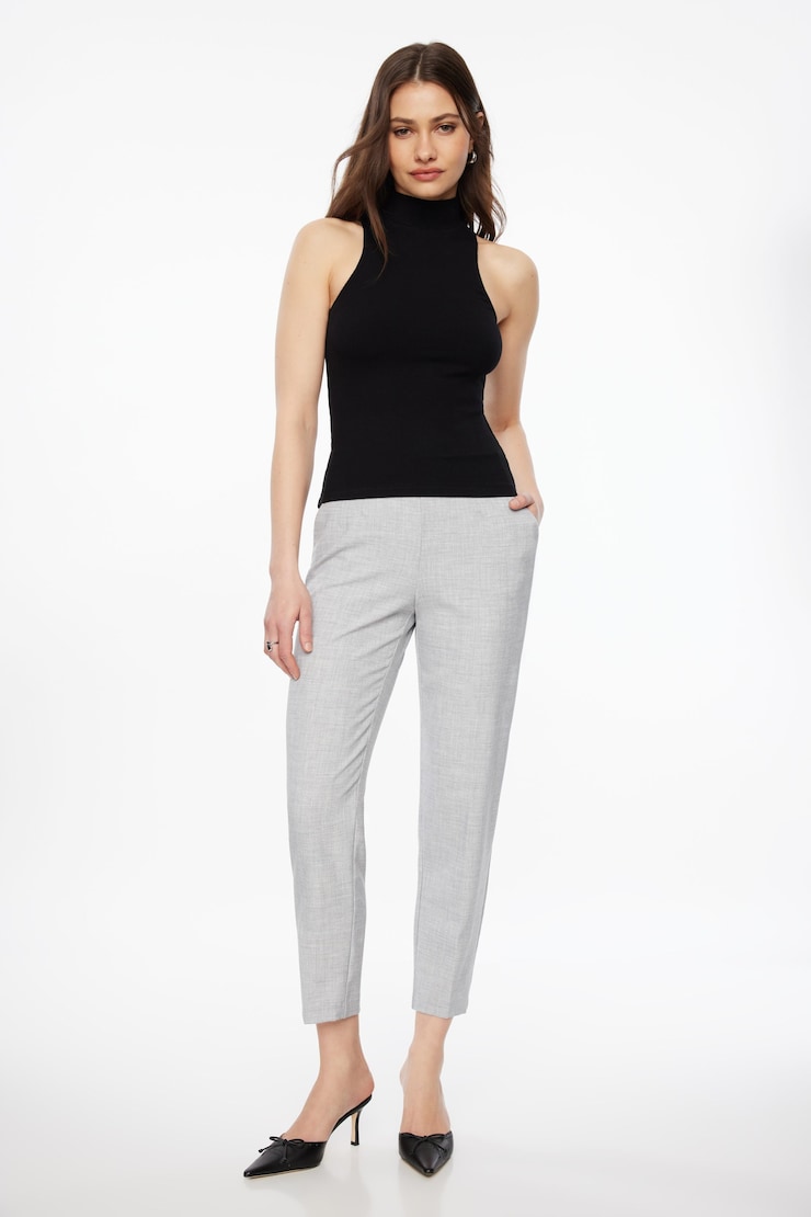 Pantalon étroit Kendall Gris formel large