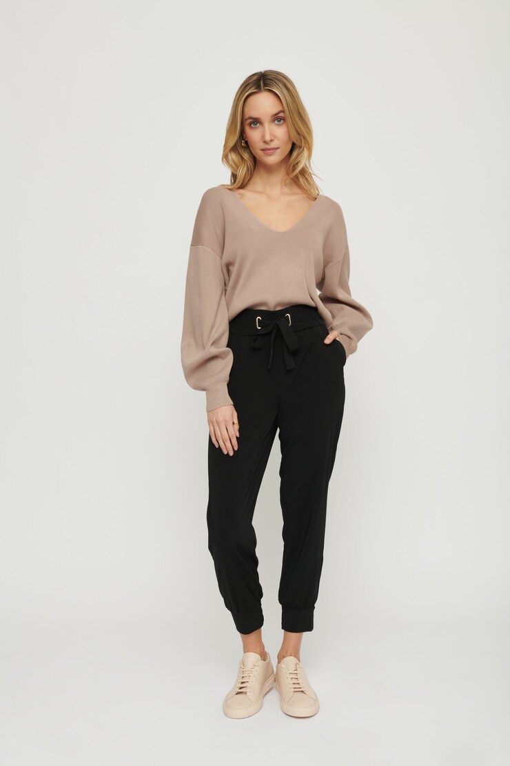 Sacha Belted Jogger Pants Jet Black large