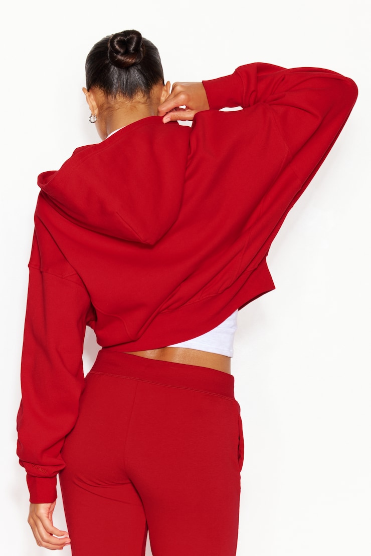 UltraFleece Cotton Zip Hoodie, Scarlet Flame Red, large