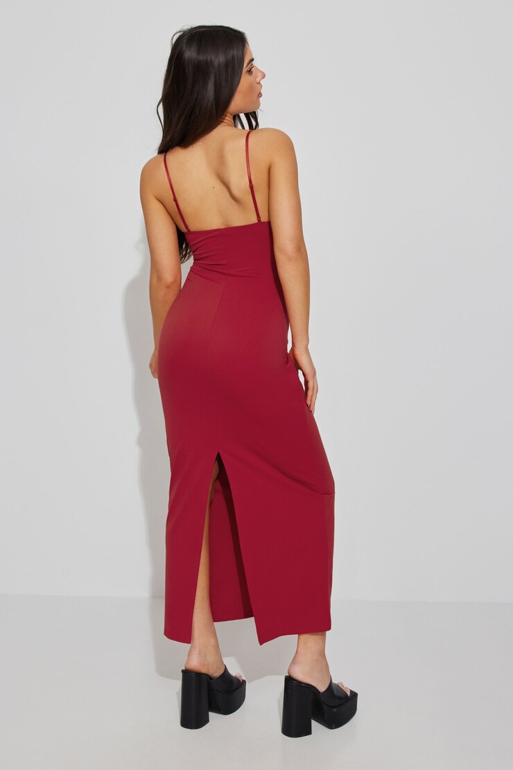 Tianna Lace Trim Maxi Dress, Chili Pepper Red, large