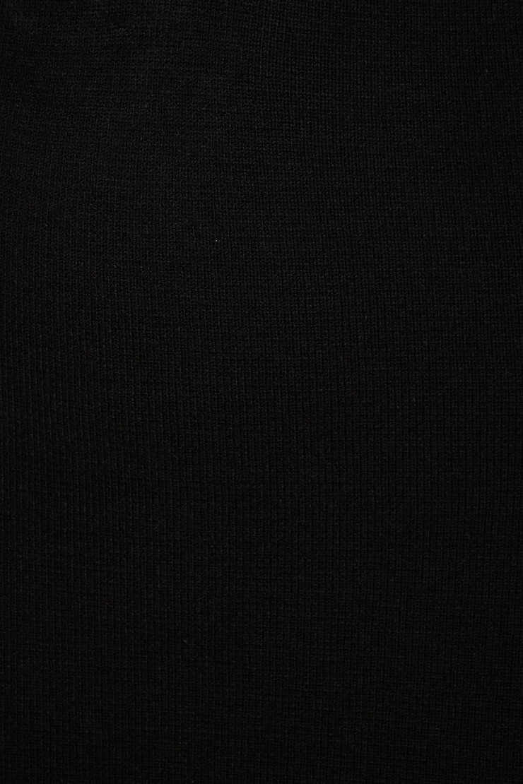 Buttoned Knit Mini Dress Jet Black large