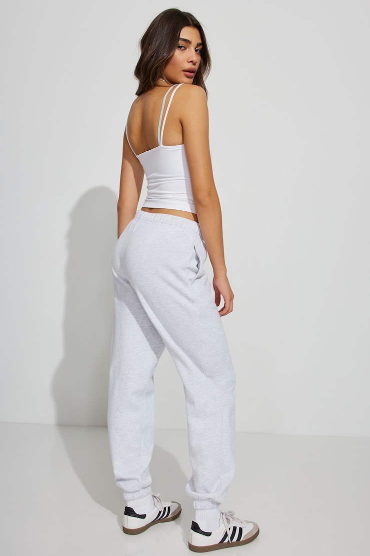 Pantalon de jogging décontracté, Mélange gris printanier, large