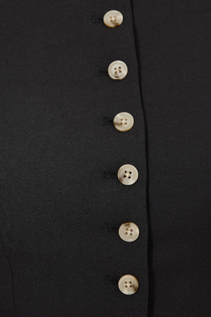 Veste sans manches ouverte à col rond