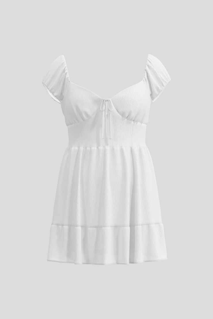 Regina Tie Front Romper, Snow White, large