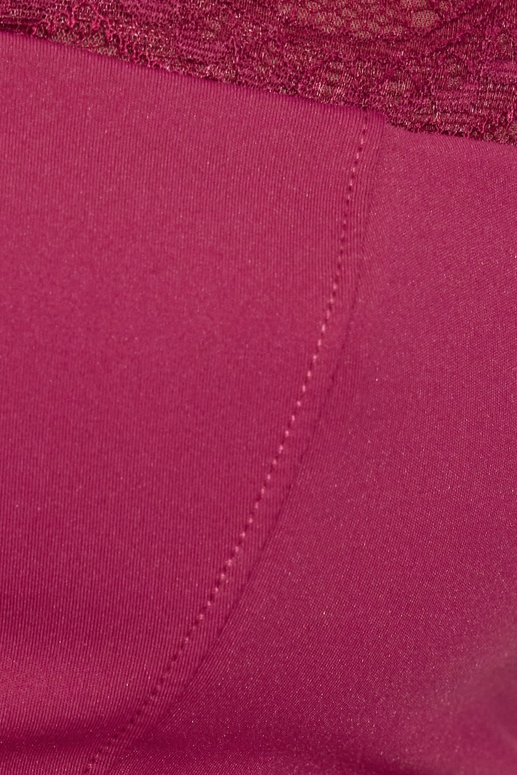 Double Layer Bustier Top, Plum Red, large
