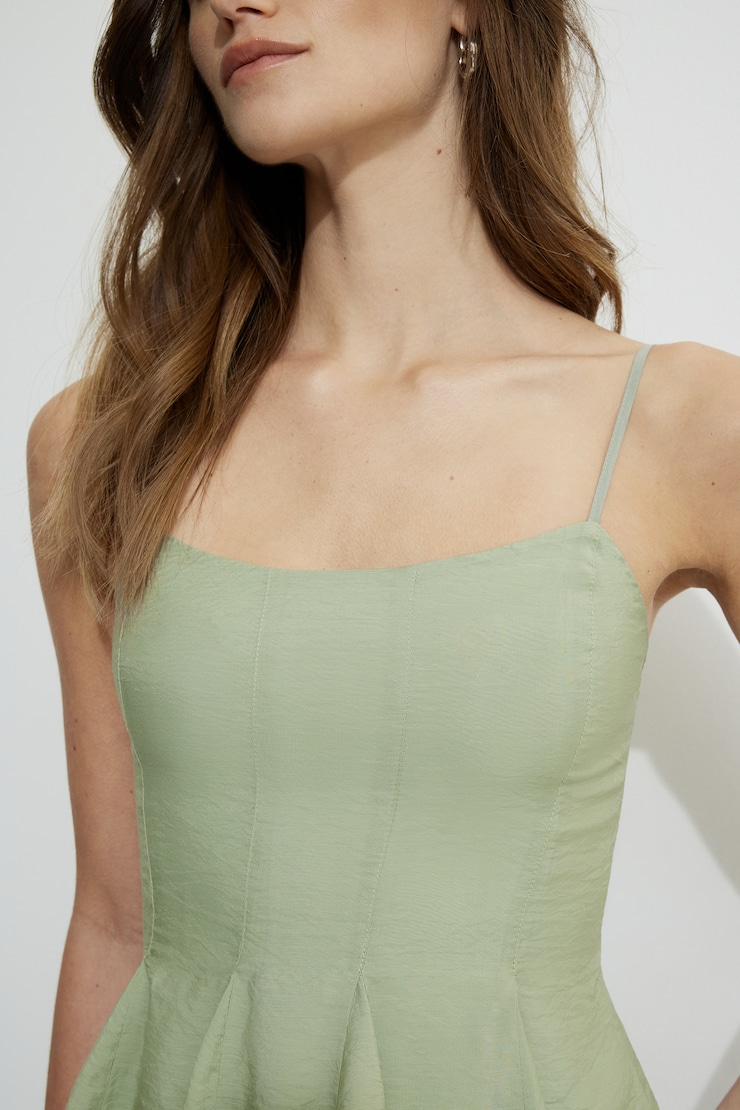 Peplum Tank Top Green | Dynamite