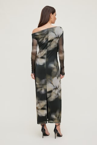 elegant evening dresses long sleeves Long Sleeve Long Off-White Gown with Beads