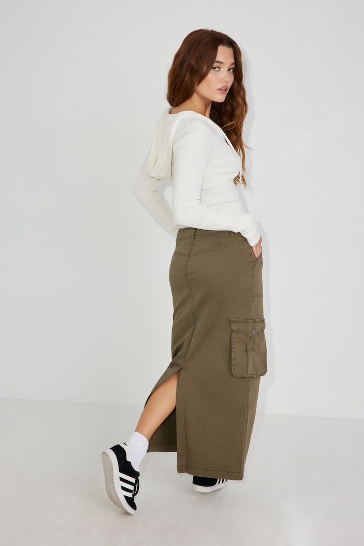 Kai Cargo Skirt, Army Green, large