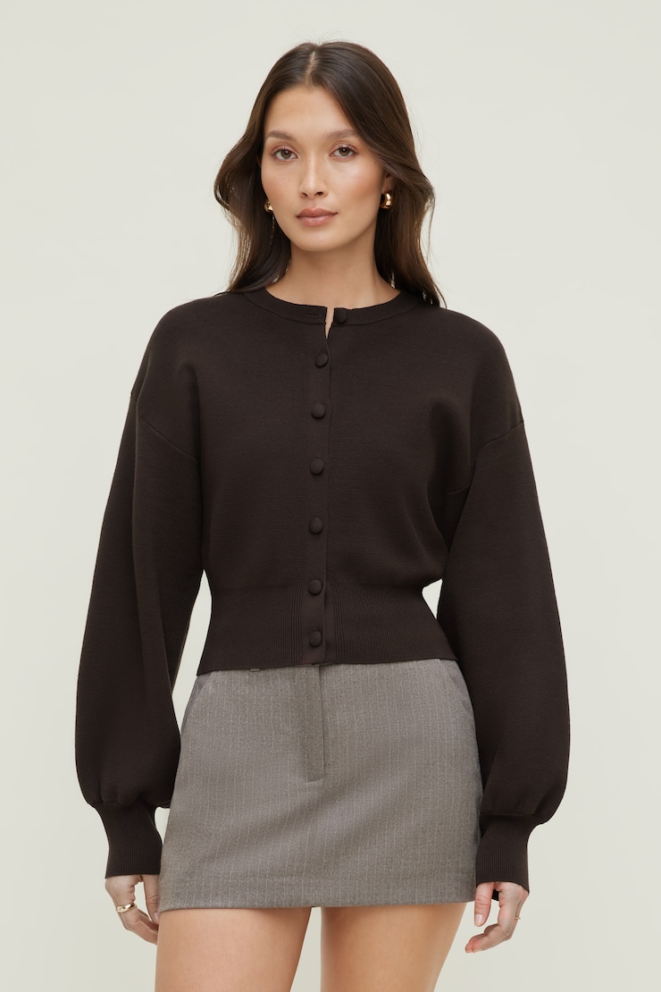 Cardigan à manches bouffantes