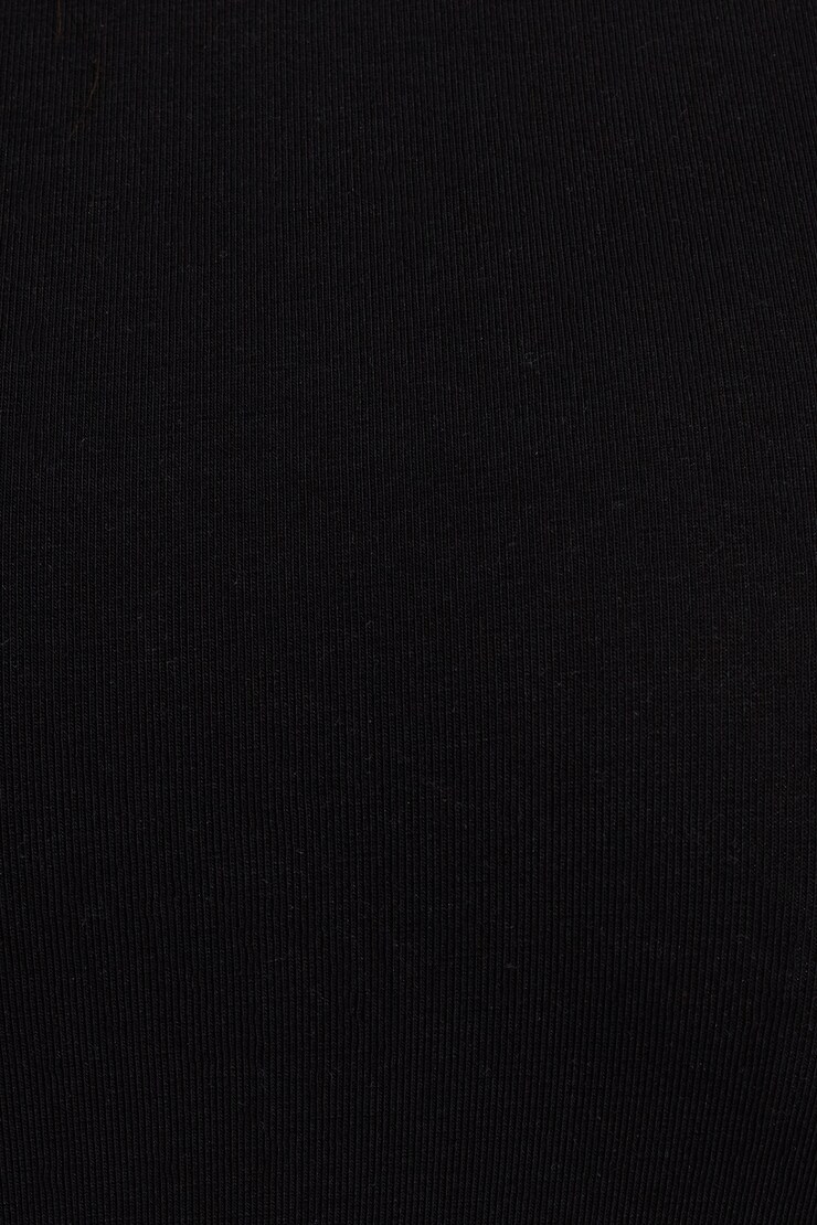 Crew Neck Open Back Tie Top, Jet Black, large
