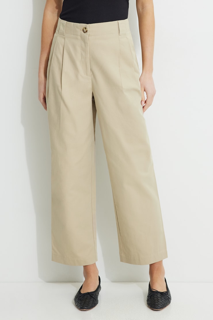 Straight High Waist Ankle Pants Barley Corn large