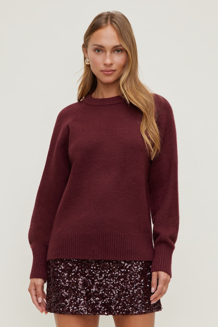 Rory Oversized Sweater Zinfandel Burgundy large