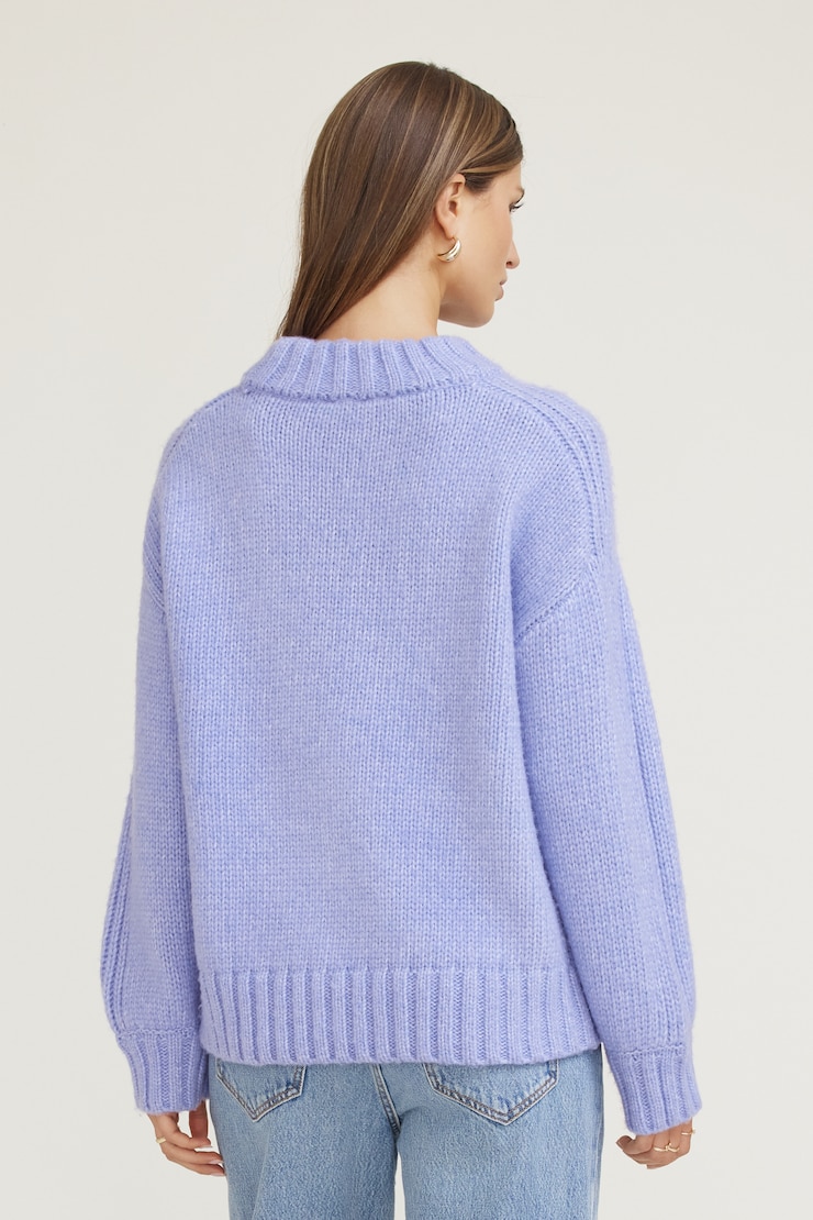 Mabel Chunky Crewneck Sweater Jacaranda Purple Melange large