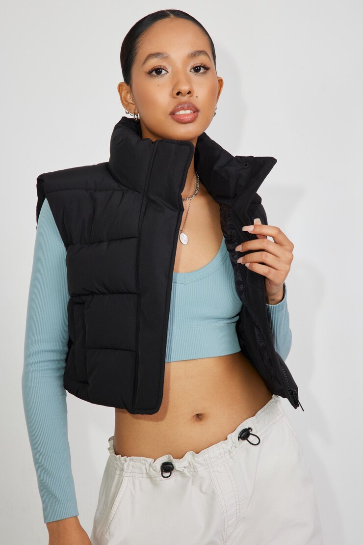 Tech Puffer Vest, Jet Black , large