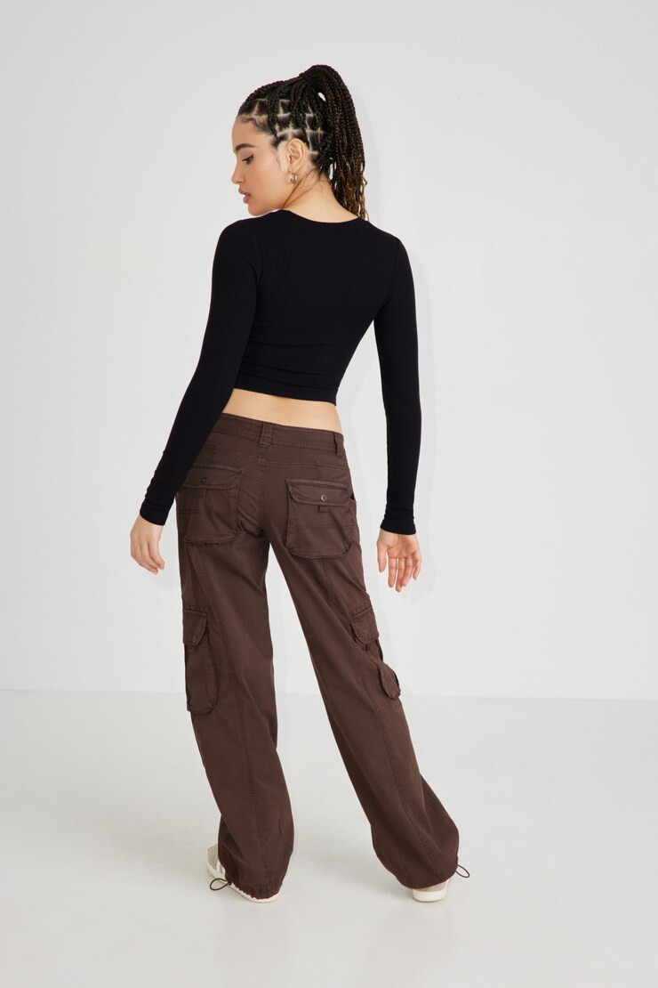 Ellis Slouchy Pant, Dark Toffee Brown, large