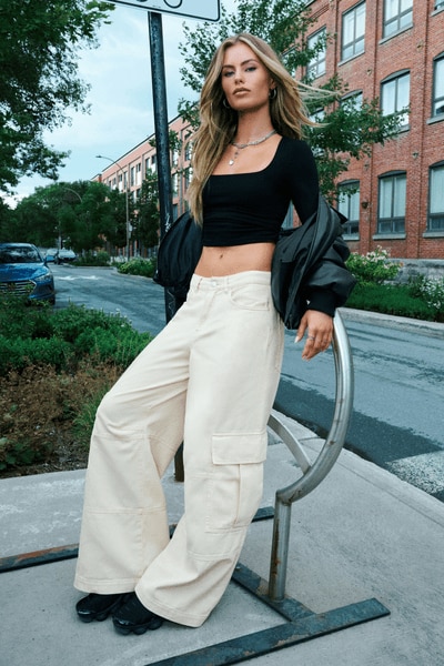 Extreme Baggy Cargo Pants White | Garage