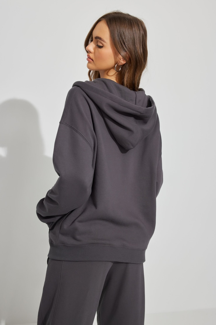 トップス nightwear sports club zip Oversized Hoodie Zippie Gray | Garage