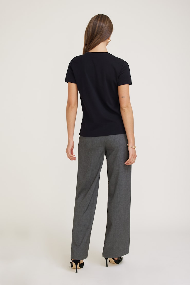 Emy Slim Cotton T Shirt Jet Black large