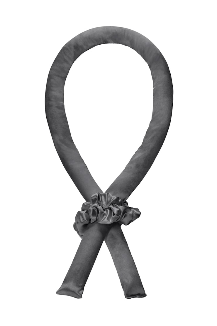 KITSCH | Ensemble boucleur en satin sans chaleur Gris charbon large