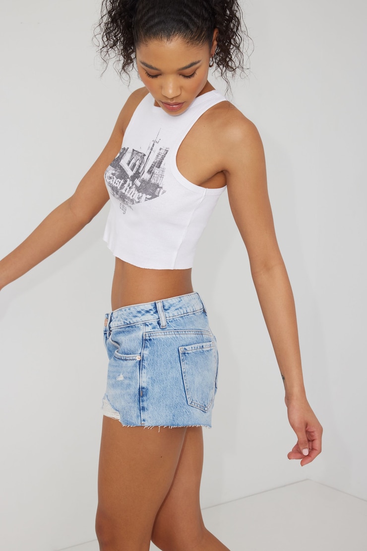 Low Rise Denim Short - Riviera Blue, Riviera Blue, large