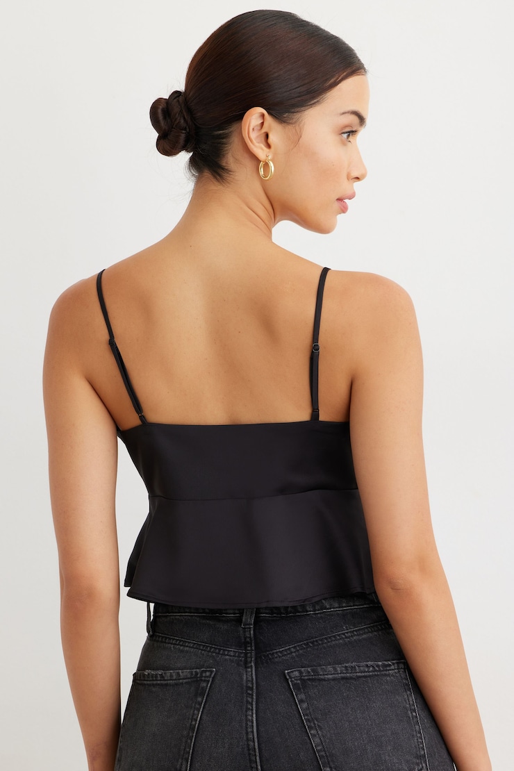 Satin Cami  Jet Black large