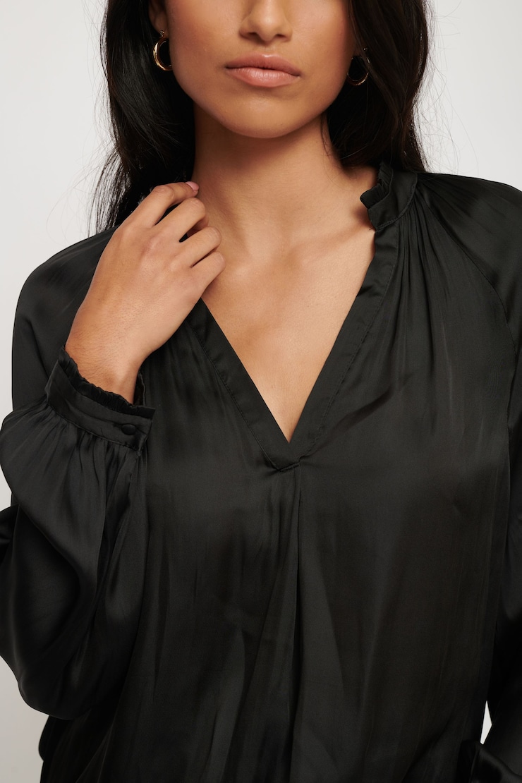 Esme Satin Tunic Jet Black large