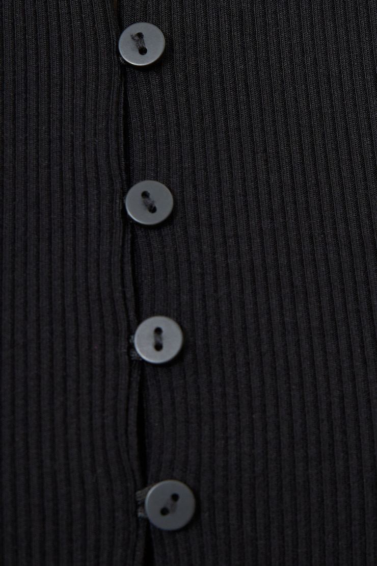 Renae Ribbed Flyaway Cardigan Jet Black large