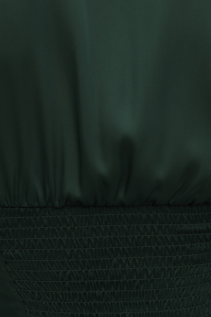 Draped V Neck Satin Blouse