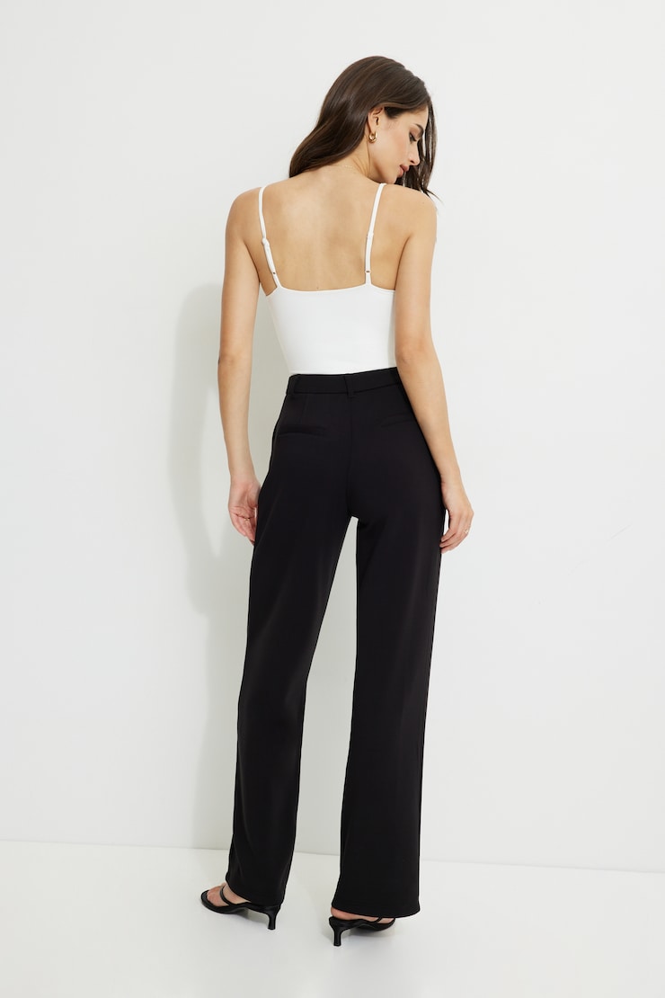 Pantalon Anywear à jambe droite Noir encre large