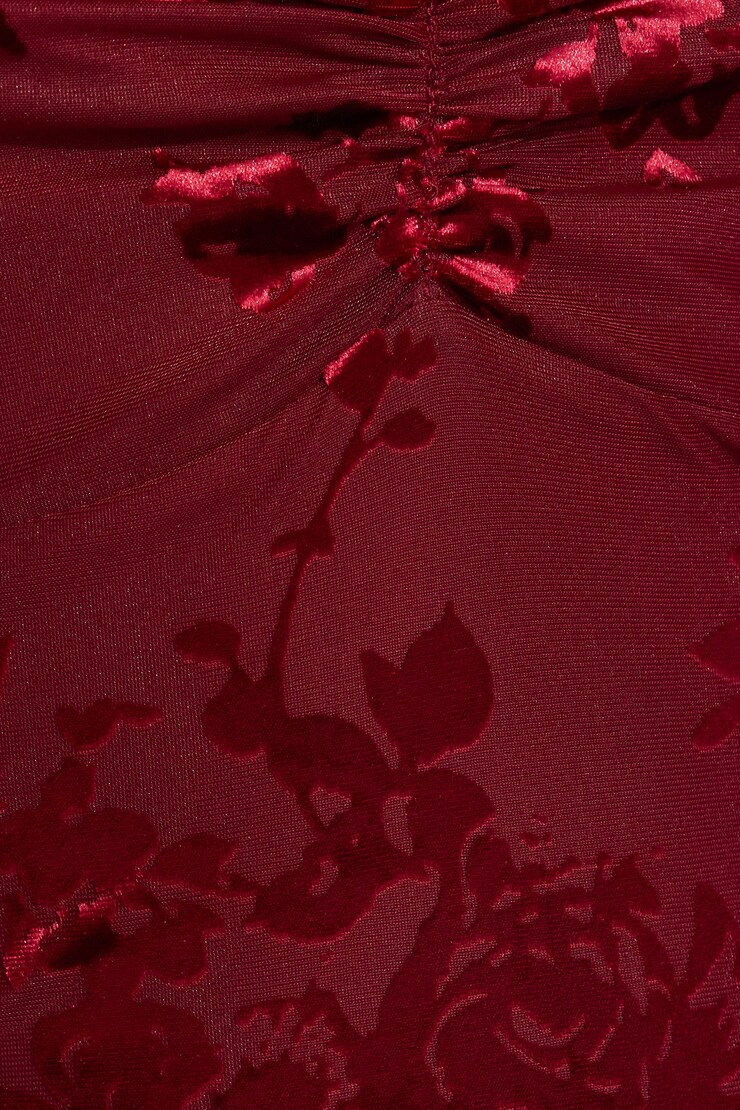 Burnout Sweetheart Maxi Dress, Cabernet Red Floral, large