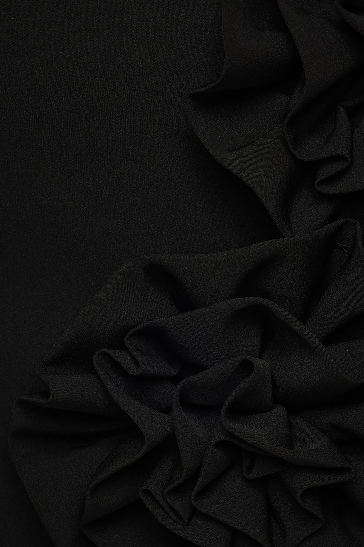 Floral Appliqué Mini Skirt Jet Black large