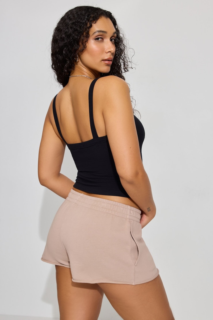 Short à taille basse SoftTerry, Brun chèvre, large