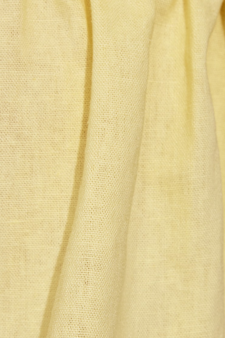 Linen Tie Back Halter Top, Anise Flower Yellow, large