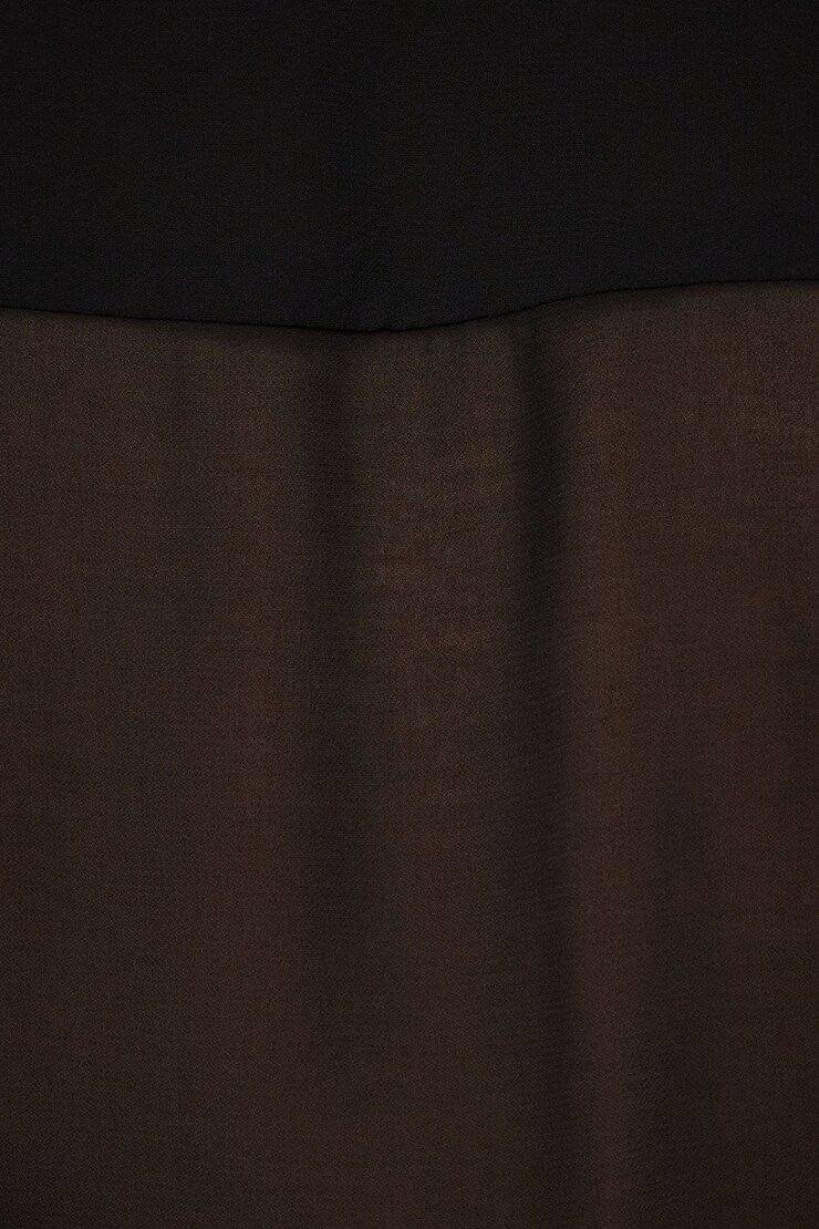 Long Sleeve Collared Wrap  Blouse Jet Black large