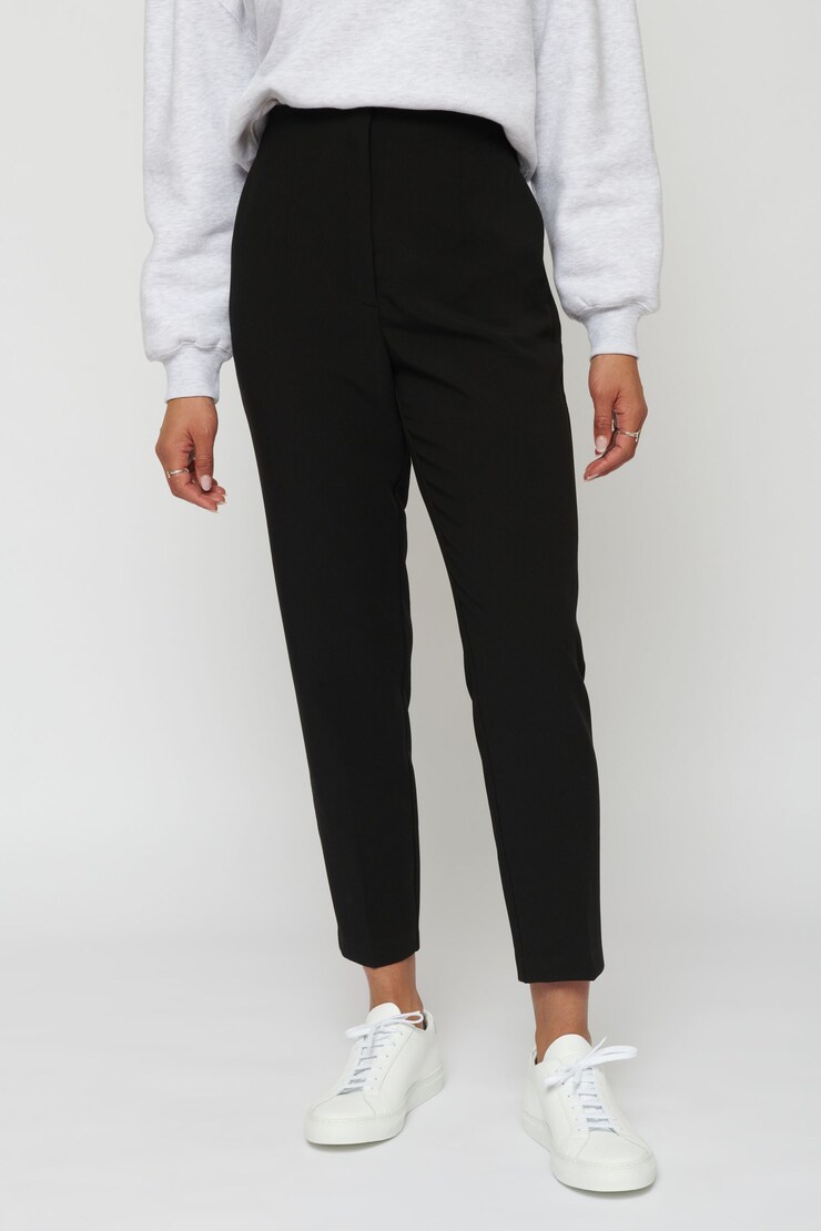 Kendall High Waist Straight Pants Jet Black large
