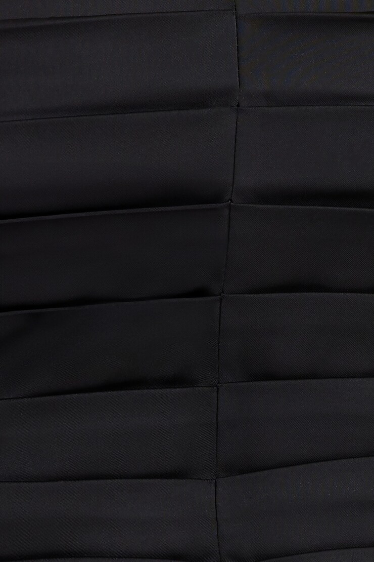 Pleated Satin Tank Top Jet Black large