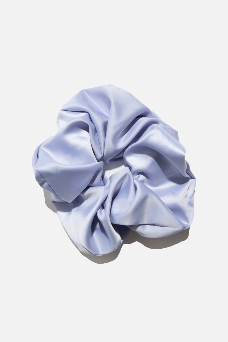 Oversized Satin Scrunchie Blue Monday large