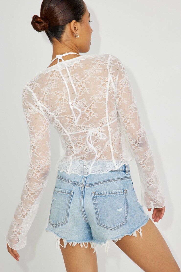 Ruffle Long Sleeve Flyaway , Snow White, large