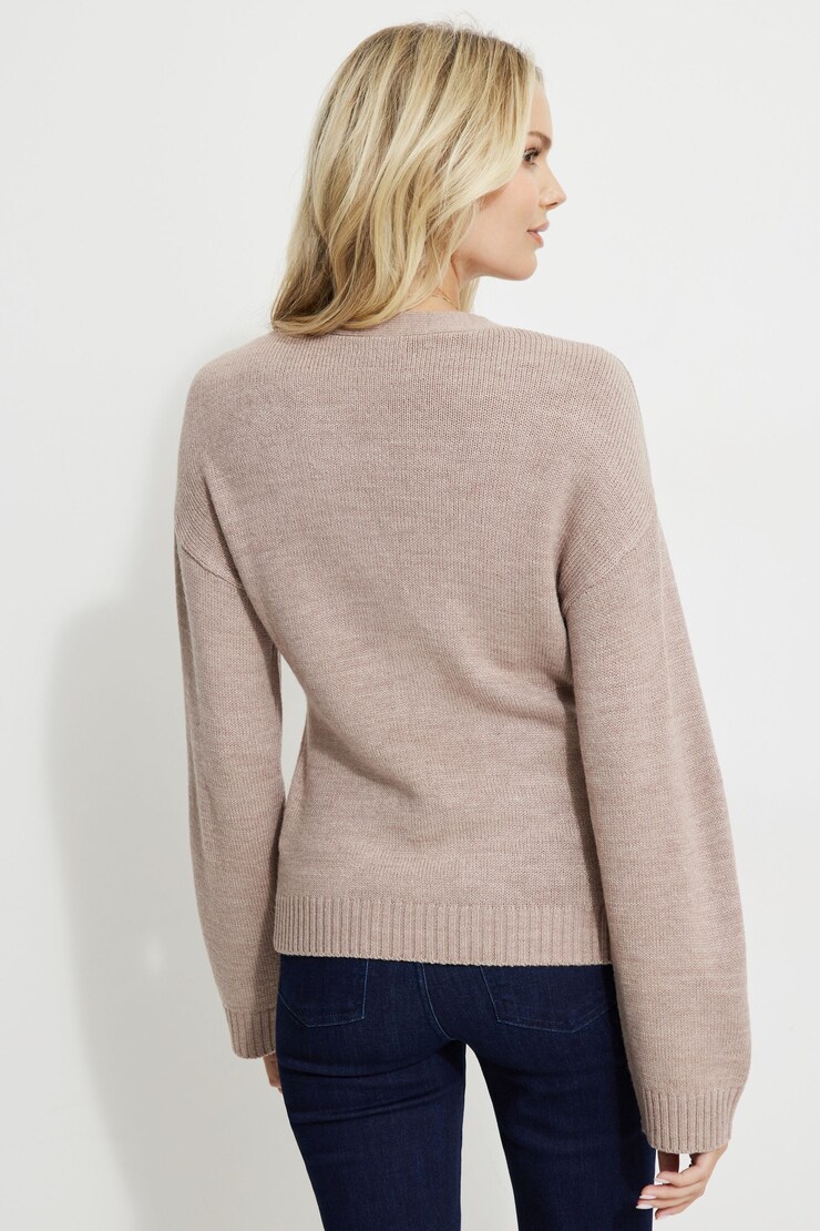 Cinch Waist Cardigan Oatmeal Melange large